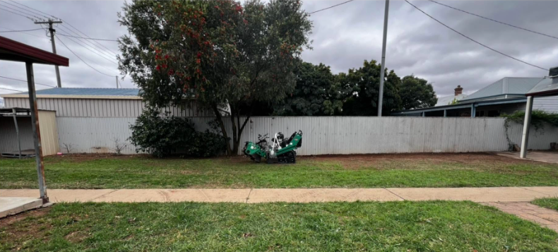 Open residential yard after tree removal and clean-up